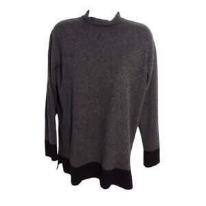 Kincross by Forte Cashmere Tunic Sweater S Gray Turtleneck Vintage Preppy Lux